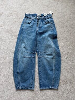 Free people we the free barrel Leg Blue Denim Jeans